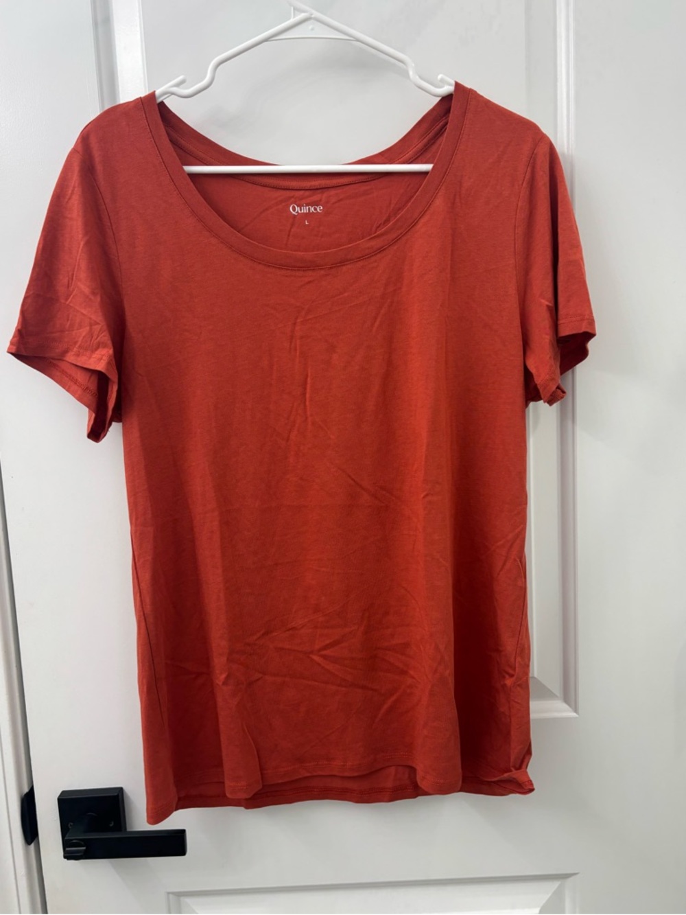 Quince cotton modal scoop neck tee large burnt sienna